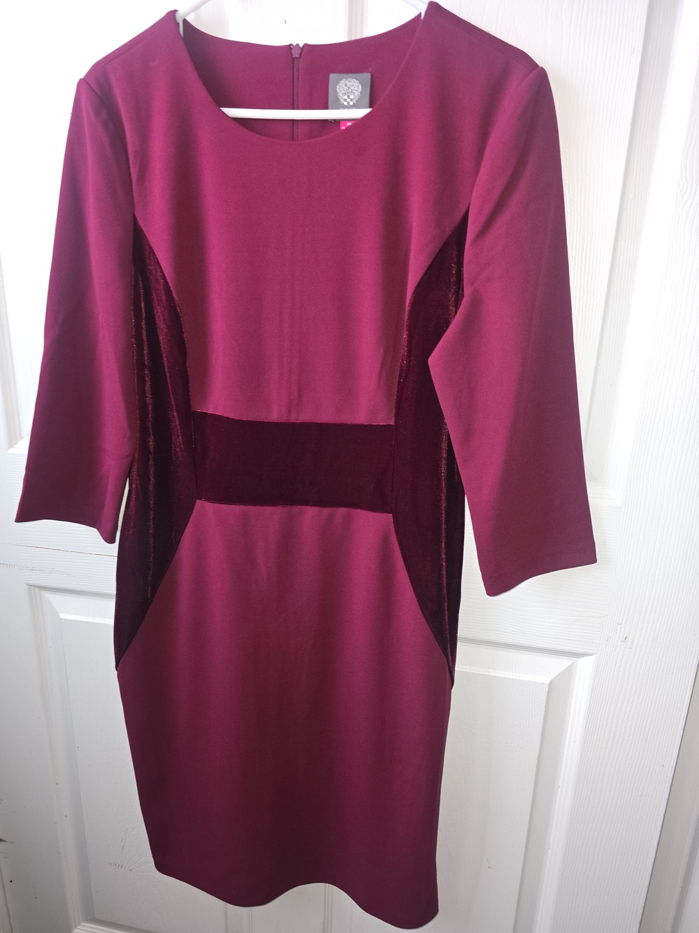 Vince Camuto Burgundy and Wine Panel Midi Dress, totally new, never used.
